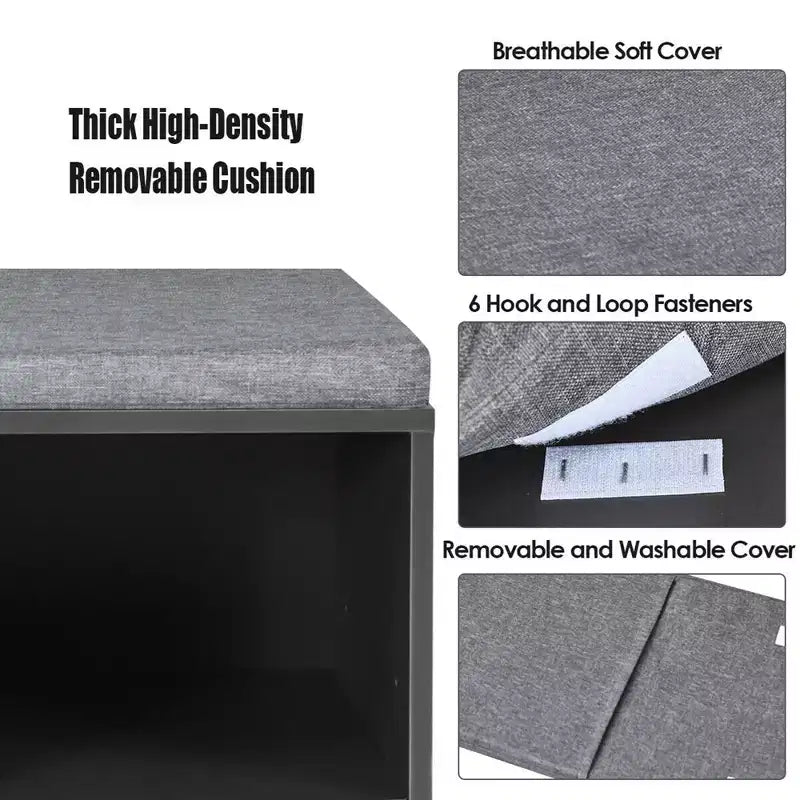 Banc de rangement pour chaussures Costway avec coussin, 10 compartiments, réglable