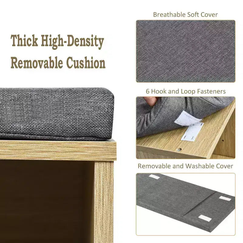 Banc de rangement pour chaussures Costway avec coussin, 10 compartiments, réglable