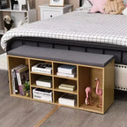 Banc de rangement pour chaussures Costway avec coussin, 10 compartiments, réglable