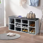 Banc de rangement pour chaussures Costway avec coussin, 10 compartiments, réglable