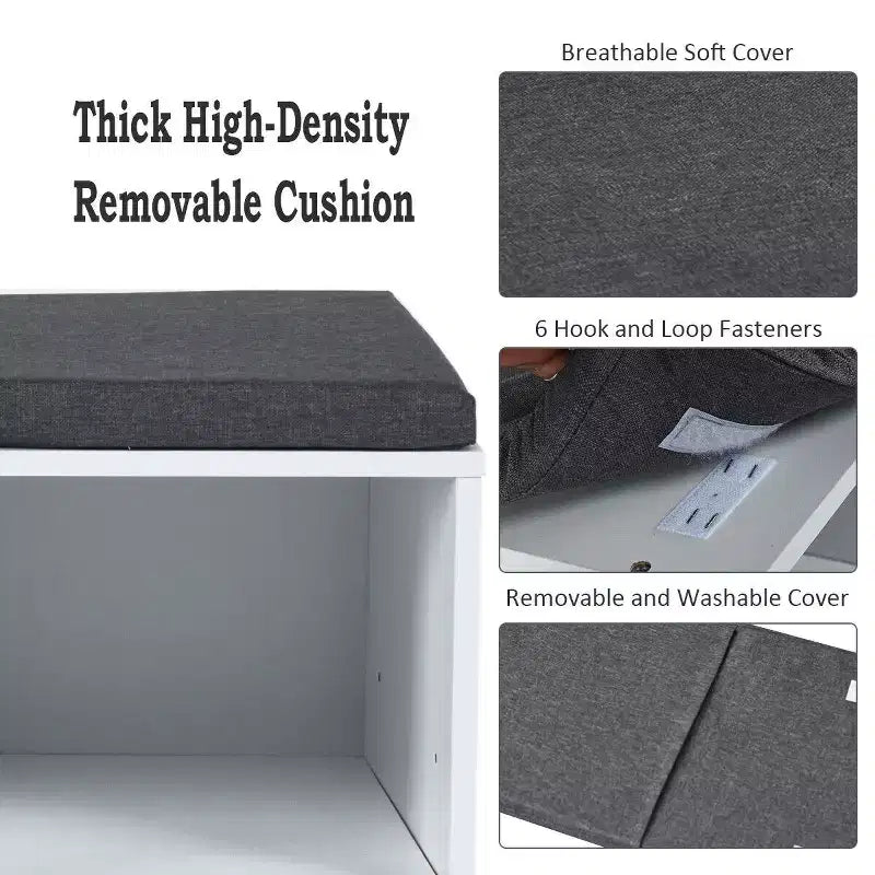 Banc de rangement pour chaussures Costway avec coussin, 10 compartiments, réglable