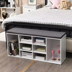 Banc de rangement pour chaussures Costway avec coussin, 10 compartiments, réglable