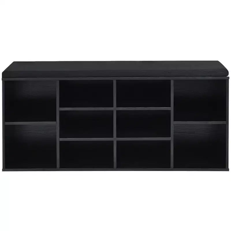 Banc de rangement pour chaussures Costway avec coussin, 10 compartiments, réglable
