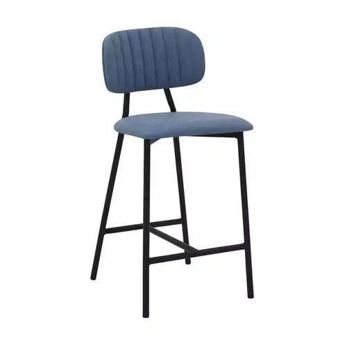 26 Rococo Counter Stool with Faux Leather and Metal Finish - Armen Living