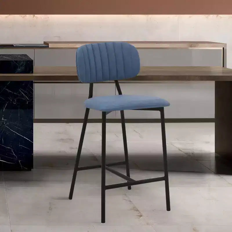 Tabouret de bar 26 Rococo avec similicuir et finition métallique - Armen Living