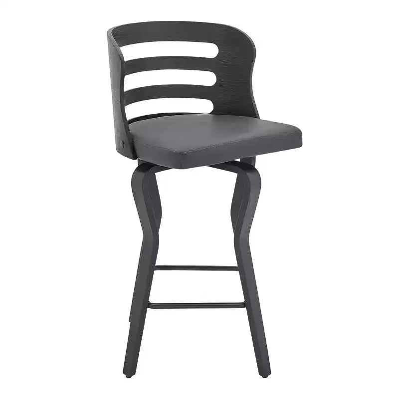 26 Verne Counter Stool with Faux Leather and Wood Finish - Armen Living