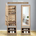 Meuble à Bijoux Costway Grande Armoire Pleine Longueur 2-en-1 Miroir sur Pied Organiseur