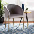 Ballard Velvet Fabric Upholstered Metal Dining Chair - Baxton Studio