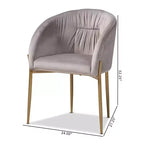 Chaise de salle à manger en métal tapissée de velours Ballard - Baxton Studio