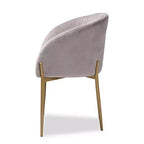 Chaise de salle à manger en métal tapissée de velours Ballard - Baxton Studio