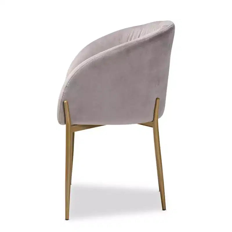 Chaise de salle à manger en métal tapissée de velours Ballard - Baxton Studio
