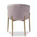 Chaise de salle à manger en métal tapissée de velours Ballard - Baxton Studio