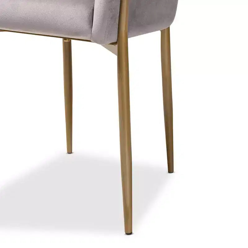 Chaise de salle à manger en métal tapissée de velours Ballard - Baxton Studio