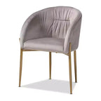 Chaise de salle à manger en métal tapissée de velours Ballard - Baxton Studio