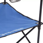 Table de camping pliable à 2 niveaux Leisure Sports avec porte-gobelets et sac de transport - Bleue