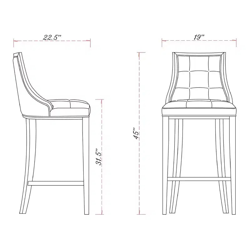 Lot de 3 tabourets de bar en hêtre et similicuir Fifth Avenue - Manhattan Comfort