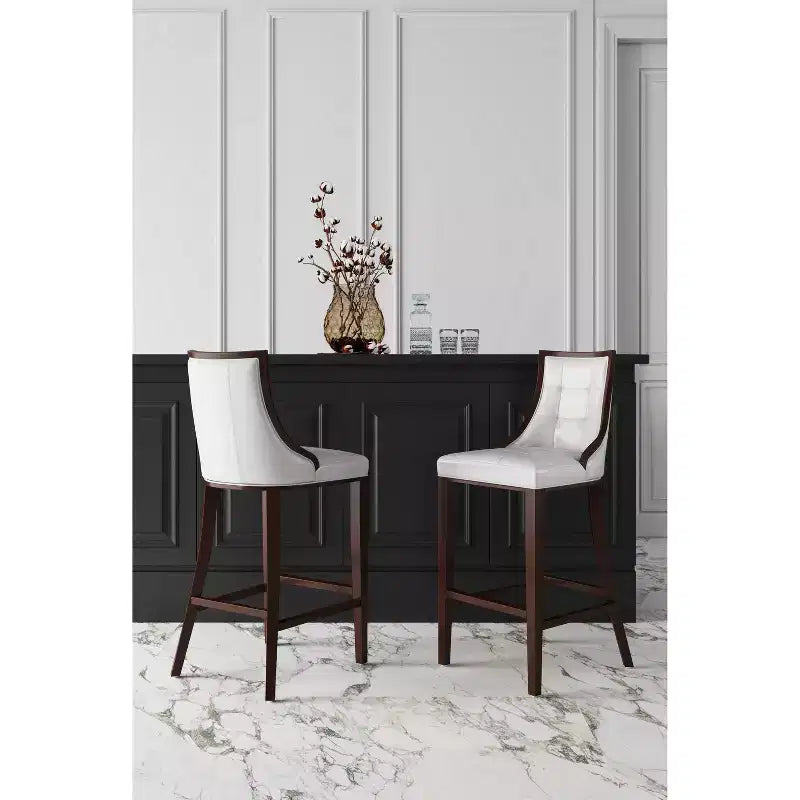 Lot de 3 tabourets de bar en hêtre et similicuir Fifth Avenue - Manhattan Comfort