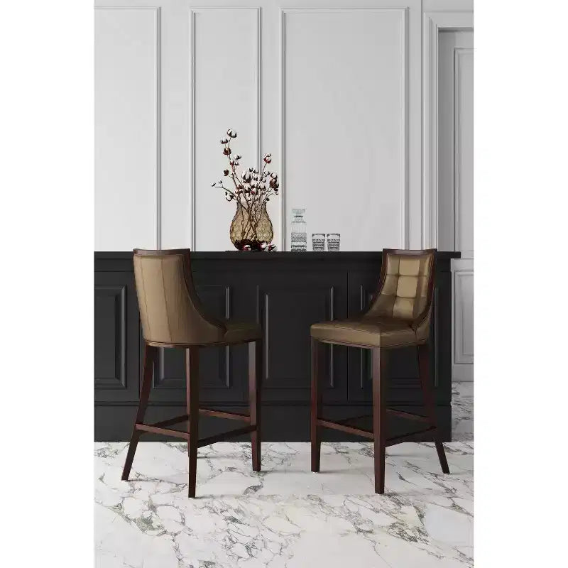 Lot de 3 tabourets de bar en hêtre et similicuir Fifth Avenue - Manhattan Comfort