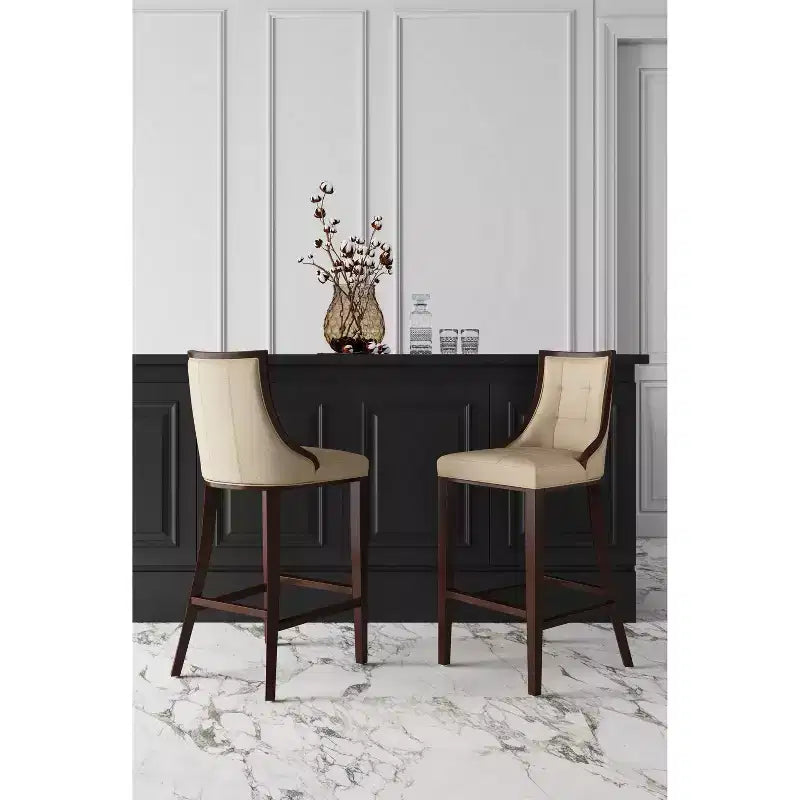 Lot de 3 tabourets de bar en hêtre et similicuir Fifth Avenue - Manhattan Comfort