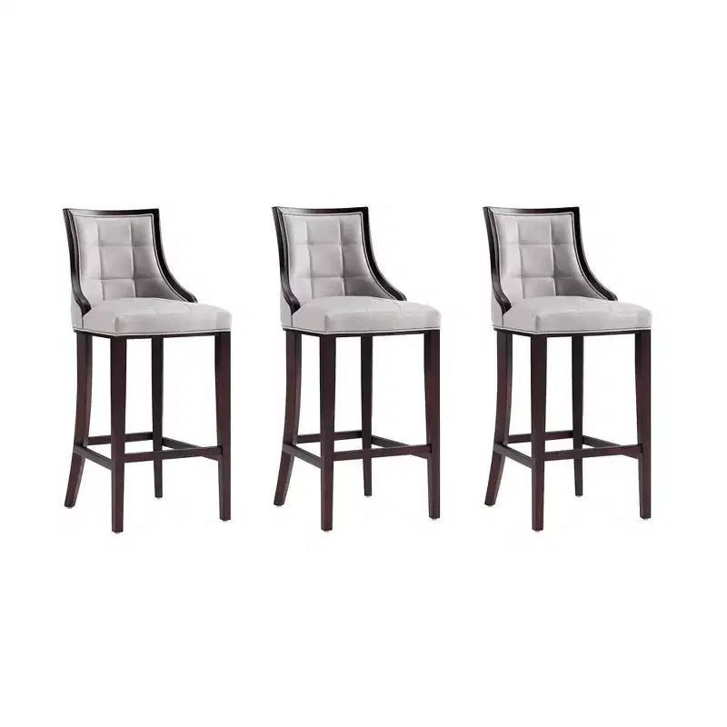 Lot de 3 tabourets de bar en hêtre et similicuir Fifth Avenue - Manhattan Comfort