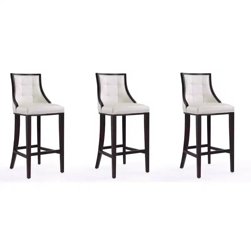 Lot de 3 tabourets de bar en hêtre et similicuir Fifth Avenue - Manhattan Comfort