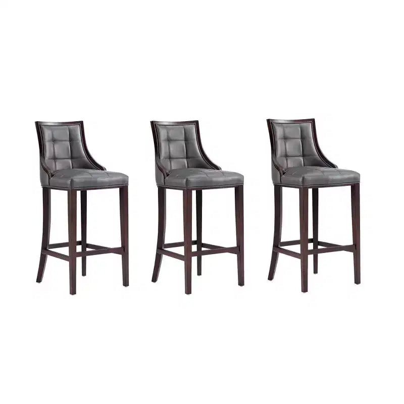 Lot de 3 tabourets de bar en hêtre et similicuir Fifth Avenue - Manhattan Comfort