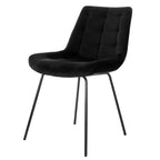 Chaise capitonnée 2 pièces Elama marron avec pieds en métal