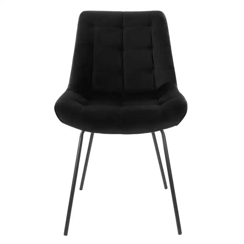 Chaise capitonnée 2 pièces Elama marron avec pieds en métal