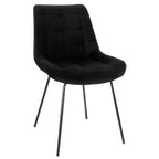 Chaise capitonnée 2 pièces Elama marron avec pieds en métal