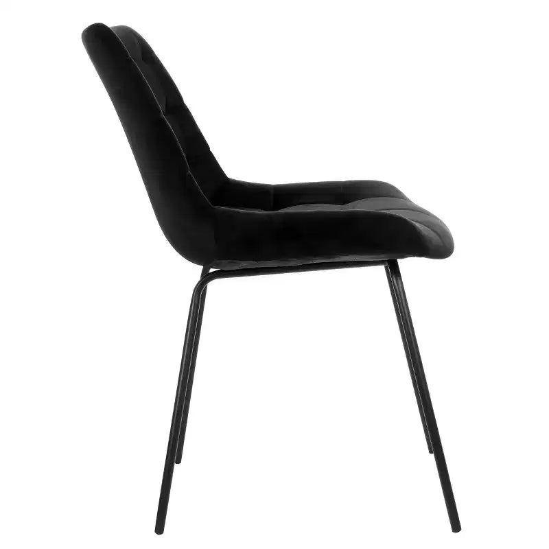 Chaise capitonnée 2 pièces Elama marron avec pieds en métal