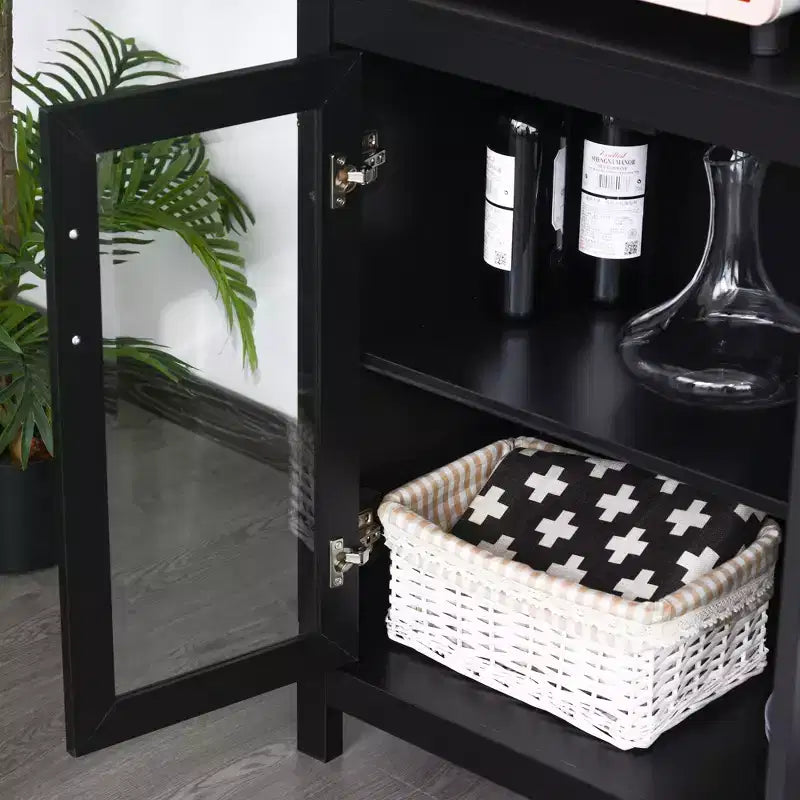 HOMCOM Armoire de rangement bibliothèque 180 cm avec étagères réglables et portes en verre pour bureau, cuisine, salon