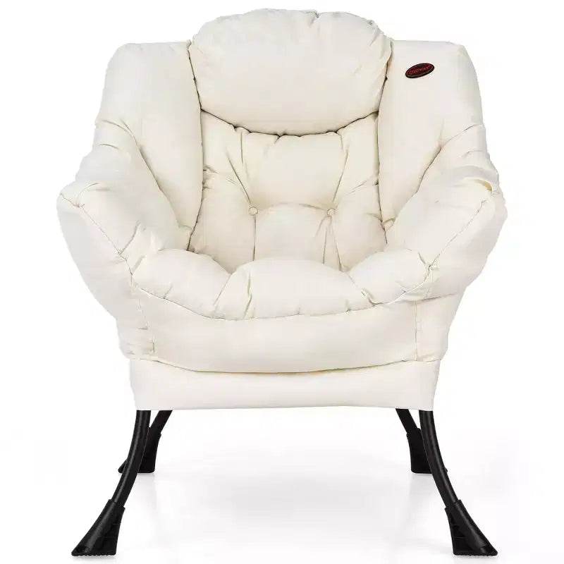 Fauteuil paresseux moderne Costway en tissu polyester avec poche latérale Bleu marine/Beige/Gris/Marron