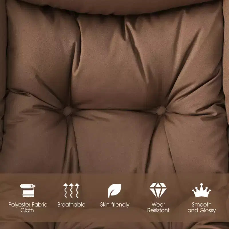 Fauteuil paresseux moderne Costway en tissu polyester avec poche latérale Bleu marine/Beige/Gris/Marron