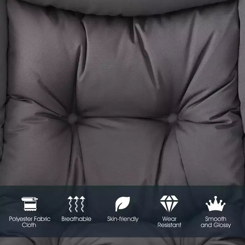Fauteuil paresseux moderne Costway en tissu polyester avec poche latérale Bleu marine/Beige/Gris/Marron