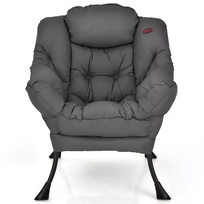 Fauteuil paresseux moderne Costway en tissu polyester avec poche latérale Bleu marine/Beige/Gris/Marron