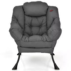 Fauteuil paresseux moderne Costway en tissu polyester avec poche latérale Bleu marine/Beige/Gris/Marron