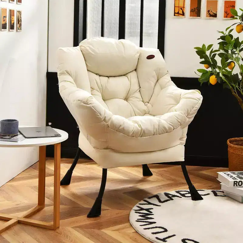 Fauteuil paresseux moderne Costway en tissu polyester avec poche latérale Bleu marine/Beige/Gris/Marron
