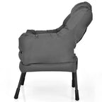 Fauteuil paresseux moderne Costway en tissu polyester avec poche latérale Bleu marine/Beige/Gris/Marron