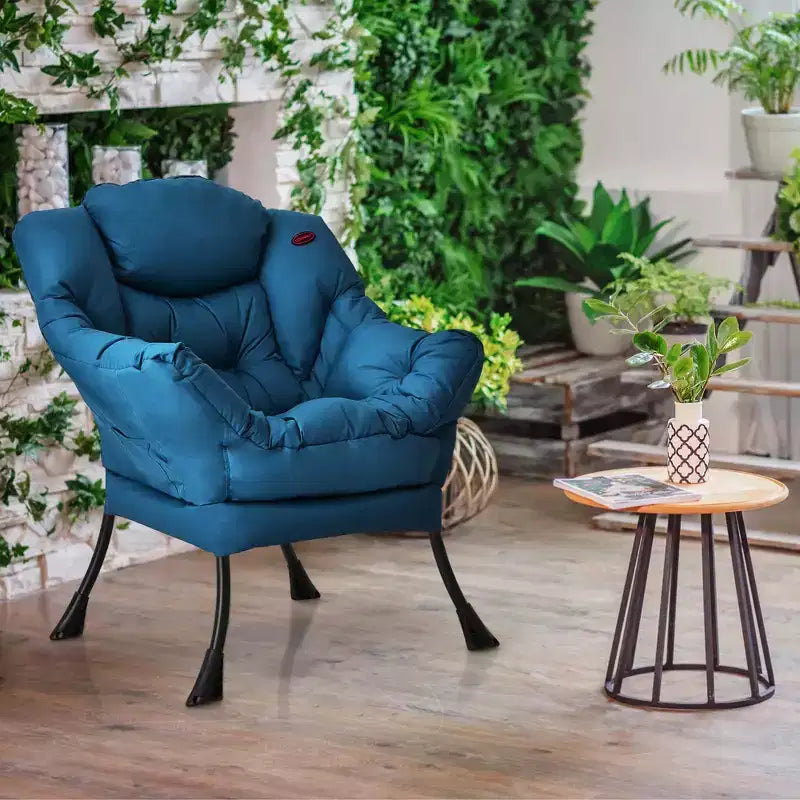 Fauteuil paresseux moderne Costway en tissu polyester avec poche latérale Bleu marine/Beige/Gris/Marron