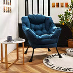 Fauteuil paresseux moderne Costway en tissu polyester avec poche latérale Bleu marine/Beige/Gris/Marron