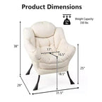 Fauteuil paresseux moderne Costway en tissu polyester avec poche latérale Bleu marine/Beige/Gris/Marron
