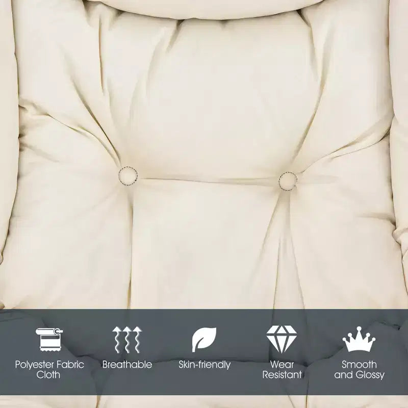 Fauteuil paresseux moderne Costway en tissu polyester avec poche latérale Bleu marine/Beige/Gris/Marron