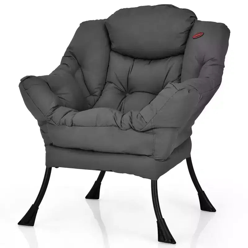 Fauteuil paresseux moderne Costway en tissu polyester avec poche latérale Bleu marine/Beige/Gris/Marron