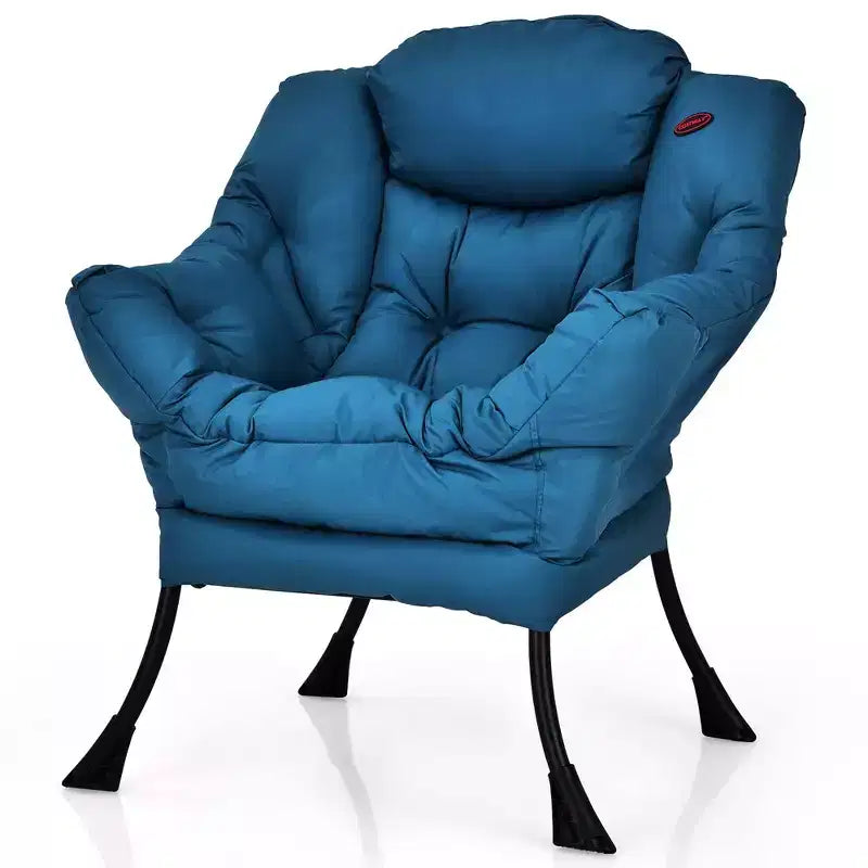Fauteuil paresseux moderne Costway en tissu polyester avec poche latérale Bleu marine/Beige/Gris/Marron