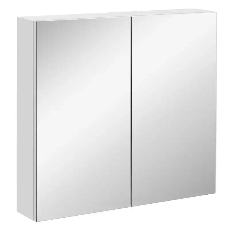 kleankin Armoire de toilette avec miroir, Armoire à pharmacie 24x22 avec cadre en acier, Organisateur de rangement mural avec double portes