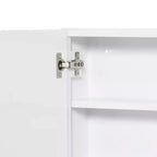 kleankin Armoire de toilette avec miroir, Armoire à pharmacie 24x22 avec cadre en acier, Organisateur de rangement mural avec double portes