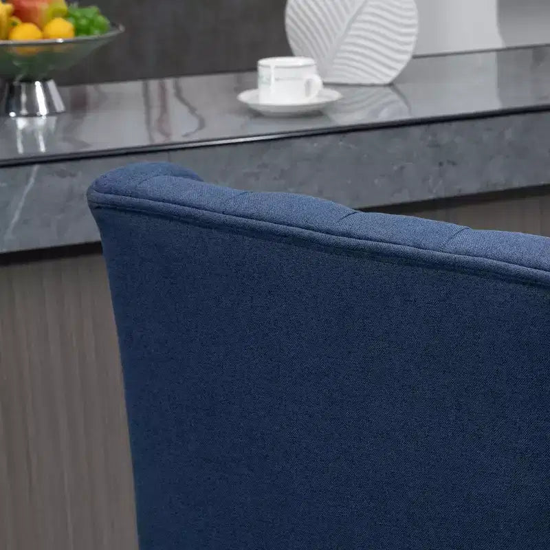 HOMCOM Lot de 2 tabourets de bar à hauteur de bar, tabouret d'îlot de cuisine pivotant à 180 degrés, hauteur d'assise de 76 cm avec repose-pieds en bois, capitonnage à boutons