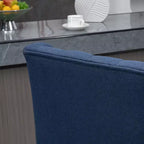 HOMCOM Lot de 2 tabourets de bar à hauteur de bar, tabouret d'îlot de cuisine pivotant à 180 degrés, hauteur d'assise de 76 cm avec repose-pieds en bois, capitonnage à boutons