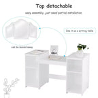 Costway Coiffeuse Maquillage pour Enfants Filles avec Tabouret et Miroir à Trois Volets