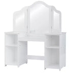 Costway Coiffeuse Maquillage pour Enfants Filles avec Tabouret et Miroir à Trois Volets